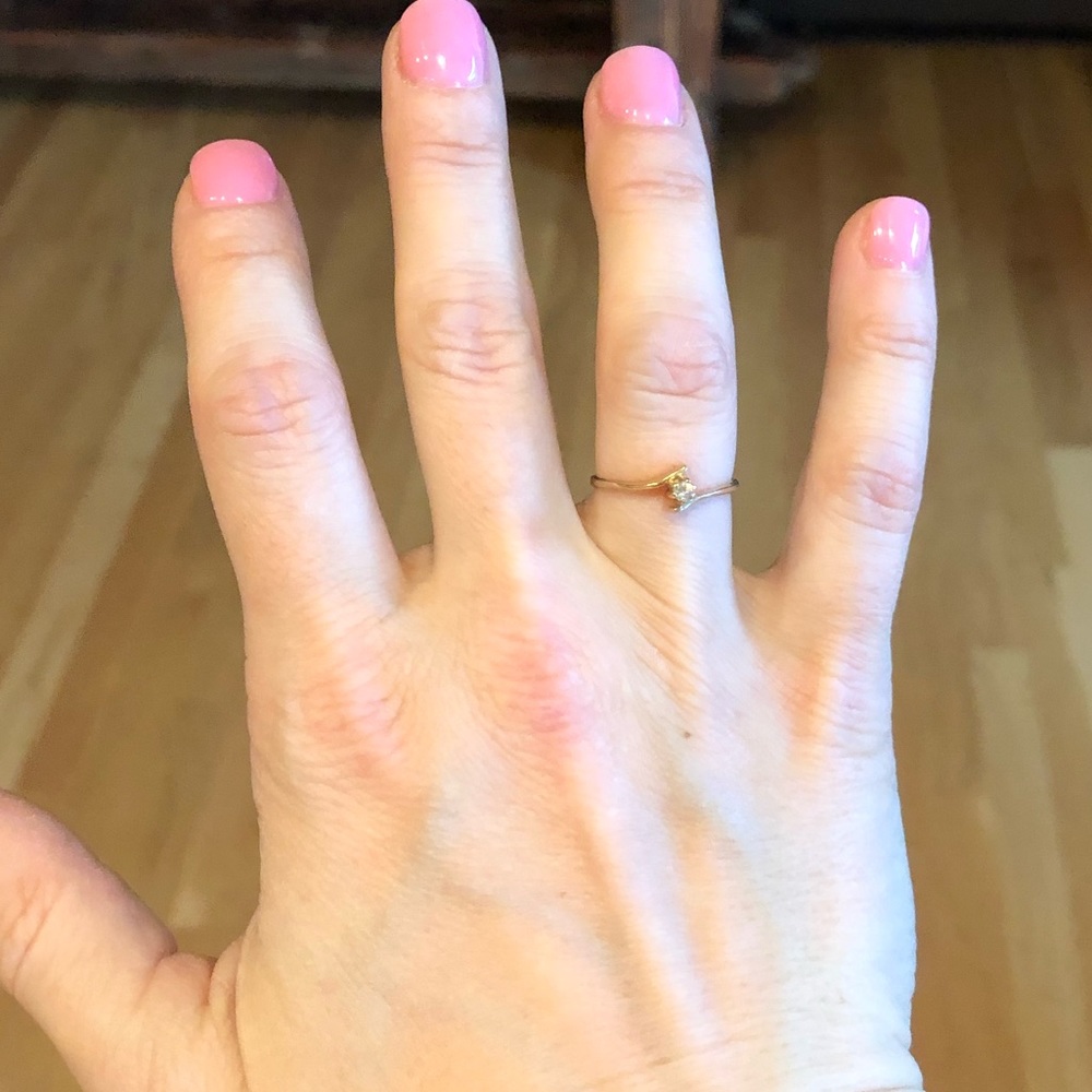 Diamond and gold promise ring - size 5